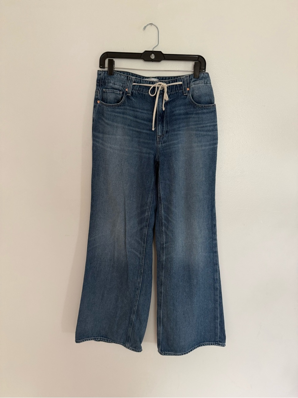 Paige Jeans Zoey Waist Tie Wide-Leg 31” in Jazz Club - Picture 6 of 14